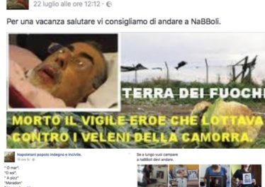 Pagina facebook offende Napoli e la terra dei fuochi: Denuncia e risarcimento record
