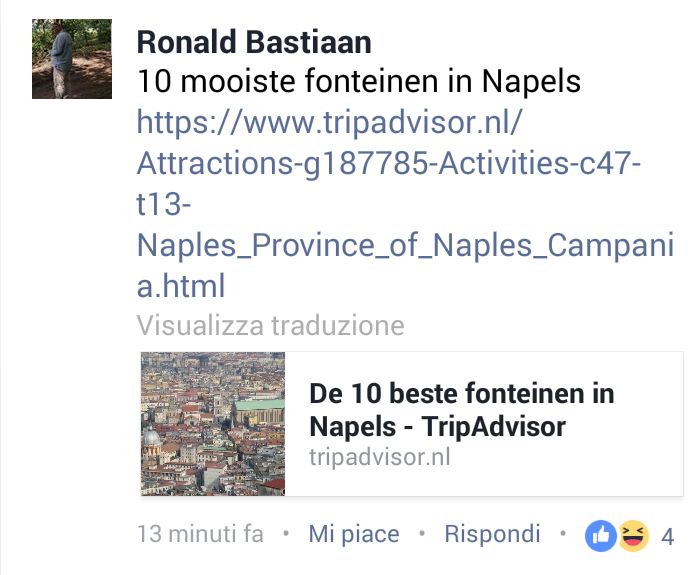 I tifosi del Feyenoord e le fontane di Napoli. Gli olandesi scatenati su Facebook postano le immagini delle fontane partenopee. Scatenando i Napoletani.