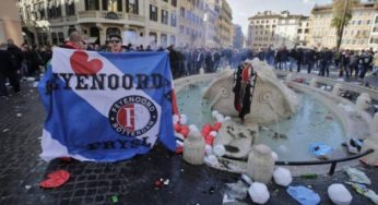 Napoli tifosi del Feyenoord arrestati. Scontri con la Polizia