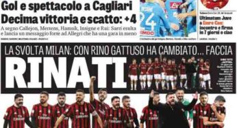 La gazzetta snobba il Napoli. Prima pagina dedicata al Milan.