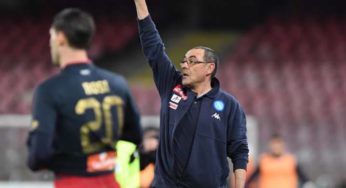 Sarri: “Match difficile, Genoa squadra tosta.Juve?Non mi interessa, a me fa senso che noi non siamo più primi!”