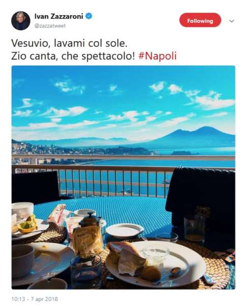 Vesuvio, lavami col sole. Il tweet di Zazzaroni fa infuriare gli Juventini