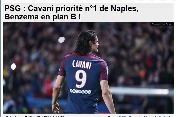 Dalla Francia: Cavani priorità del Napoli, Benzema il piano B.