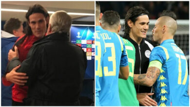 Kiss kiss. De Laurentiis porta Cavani nello spogliatoio, è la volta buona..."