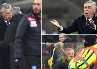 Ancelotti espulso da Doveri durante Milan-Napoli ammette di aver detto una parolaccia. Il tecnico soddisfatto a metà per la gara.