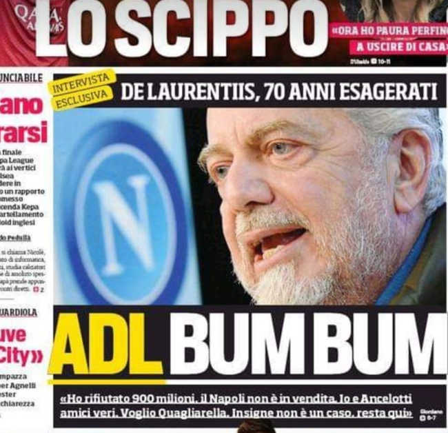 De Laurentiis: "ho rifiutato 900 milioni per il Napoli. Voglio Quagliarella" 