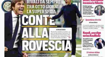 Prima pagina dei quotidiani: Corriere dello Sport, Gazzetta e Il Mattino
