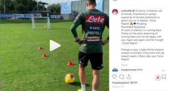 VIDEO – Milik carica su instagram: “A lavoro, in silenzio sto tornando”