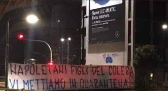 Foto – Striscione razzista a Milano: “Napoletani figli del colera”