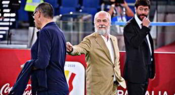 Foto – De Laurentiis tenta di salutare Sarri, ecco la reazione del tecnico