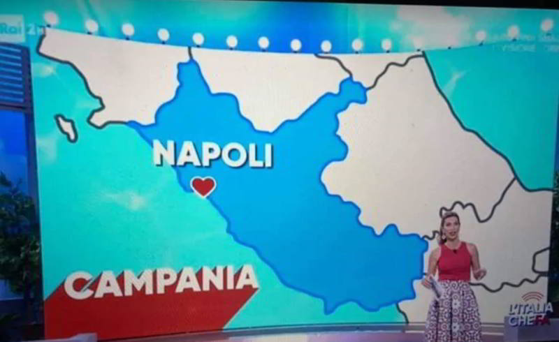 Andiamo a Napoli ma la mappa e del lazio