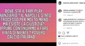 Edo De Laurentiis: “Dove sta il fair play finanziario? Il Napoli è stato retrocesso per molto meno…”