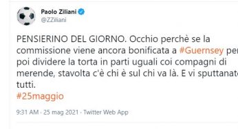 Ziliani ed il messaggio criptico sul paradiso fiscale di Guernsey