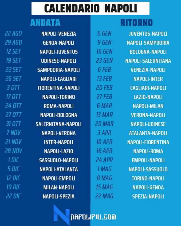 Calendario Del Napoli 2022 2023 Winter IMAGESEE