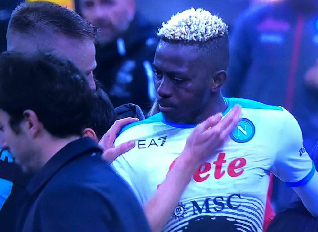 Osimhen inter trauma cranico