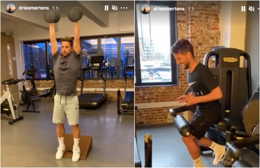 Mertens si allena a Natale: il video