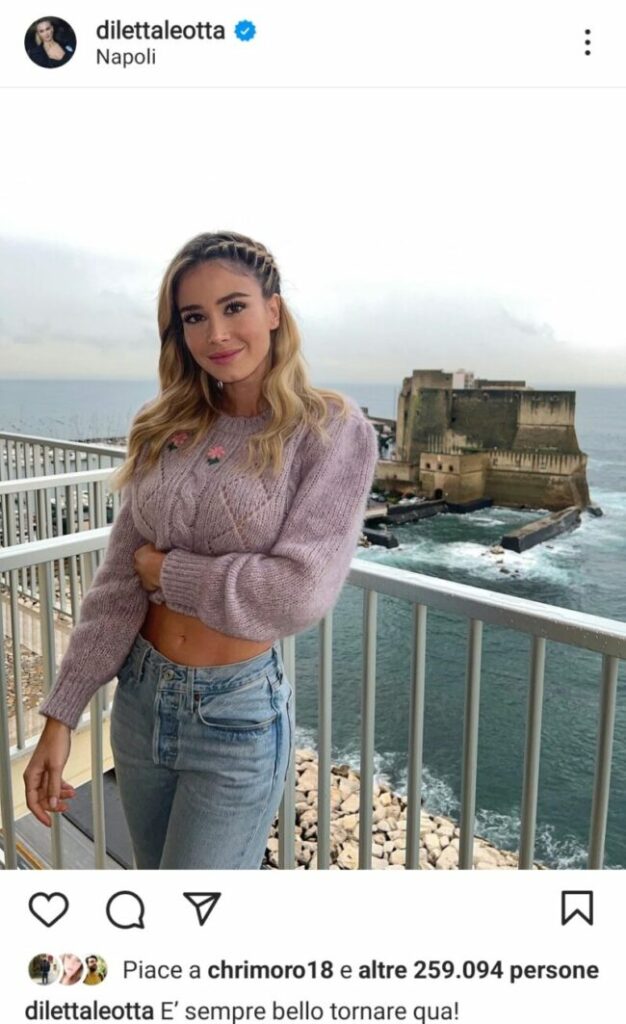 Diletta Leotta a via Partenope: le foto social scatenano i tifosi