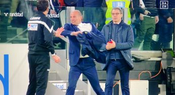 Juve-Inter: rigore ripetuto, furia Allegri si straccia le vesti. Per lui mai espulsione