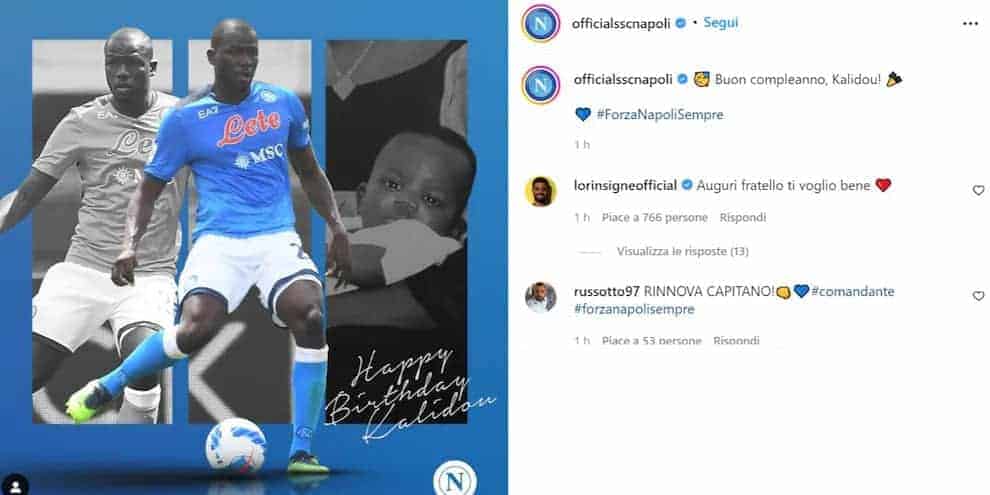 Napoli, messaggio dei tifosi alla società per il rinnovo di koulibaly