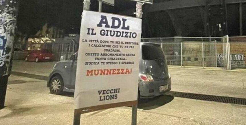 manifesto contro de laurentiis Napoli