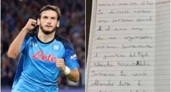 Kvaratskhelia, un bimbo a Napoli gli dedica un tema tenerissimo