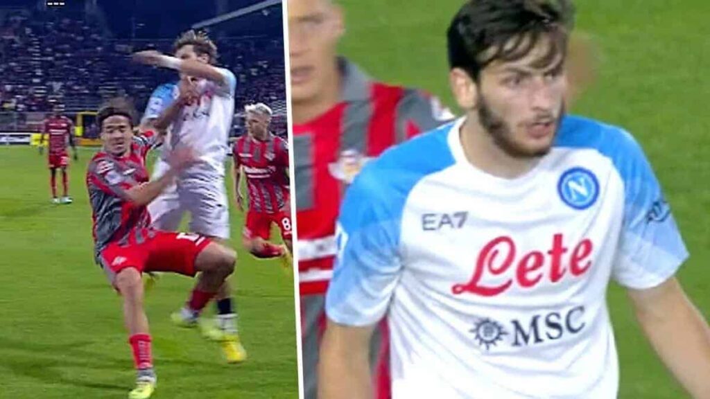 Napoli, Kvaratskhelia picchiato dai calciatori della Cremonese