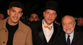 De Laurentiis e Di Lorenzo al compleanno di Clementino