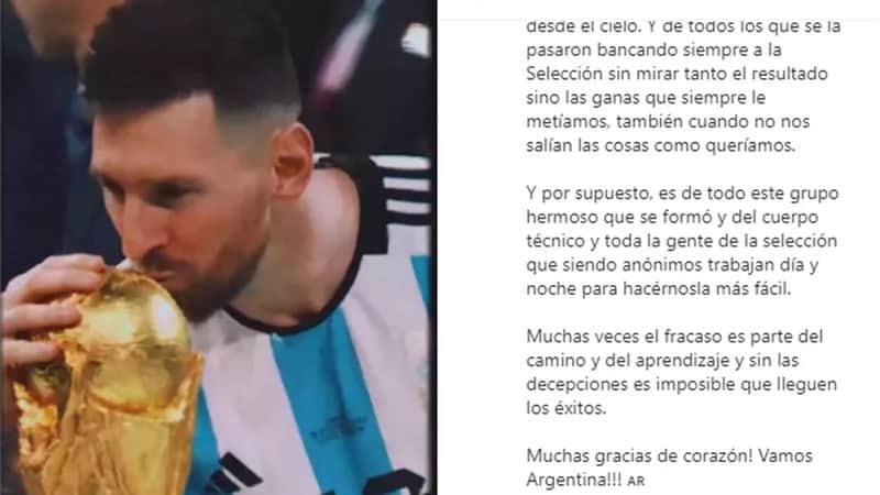 Argentina campione, Leo Messi, commossa lettera di dopo il Mondiale: "Questa Coppa è anche di Diego Maradona"