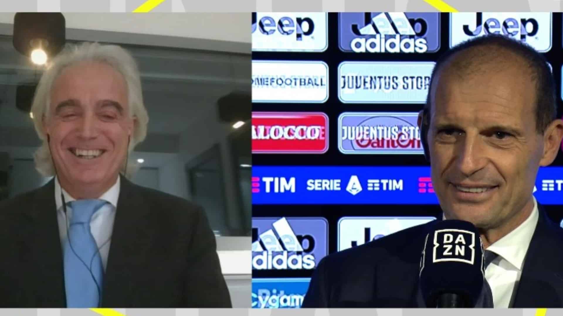 Frecciatina di Allegri all'avvocato del Napoli: "complimenti alla cravatta azzurra di Grassani"