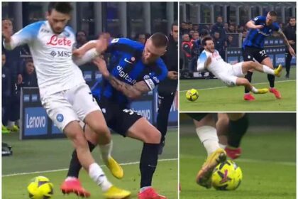 Kvaratskhelia picchiato dall'Inter con la complicità dell'arbitro Sozza: il video che fa scandalo