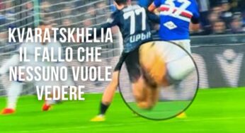 Sampdoria-Napoli: c’era un rigore netto su Kvaratskhelia, ma a Gazzetta non interessa