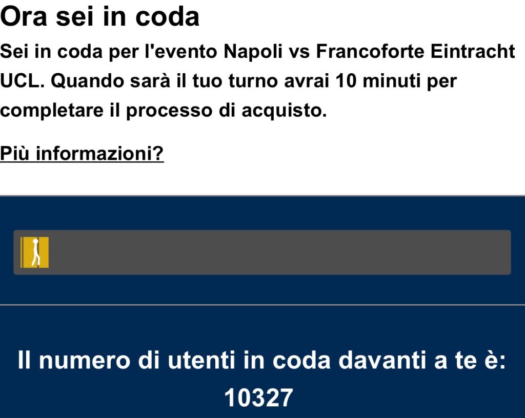 Coda incredibile per Napoli-Eintracht Francoforte: server presi d’assalto
