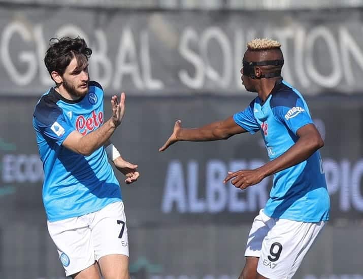 Spezia-Napoli: 0-3, Osimhen e Kvara asfaltano i liguri e rispondono ai cori razzisti