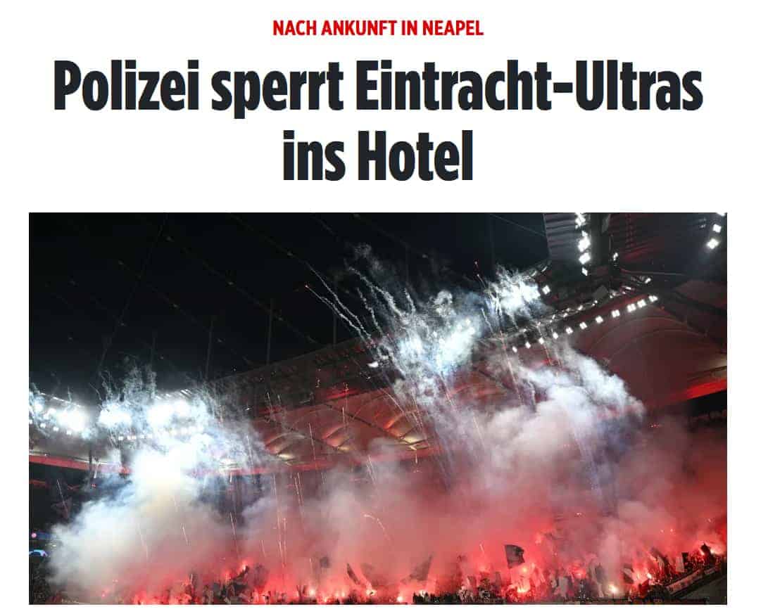 Dalla Germania: "Napoli, scene di follia sui tifosi dell'Eintracht"