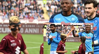 Con la maglia del Torino e la maschera di Osimhen: bel gesto del nigeriano – FOTO