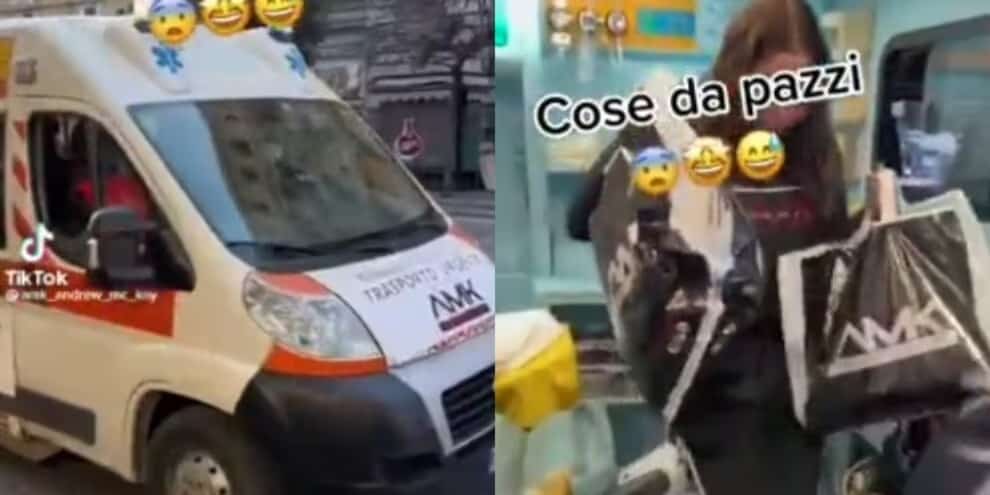Napoli: tiktoker usa l’ambulanza a sirene accese per girare uno spot  VIDEO