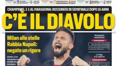 Corriere, rimpianto napoletano in prima pagina: "Milan alle stelle, rabbia Napoli: negato un rigore"
