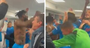 Napoli festa grande negli spogliatoi Juve: Anguissa e Osimhen scatenati – VIDEO