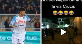 Gol del Napoli durante la via Crucis: il video fa il giro del web