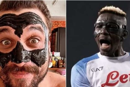 Napoli, Osvaldo imita la maschera di Osimhen, la foto diventa virale