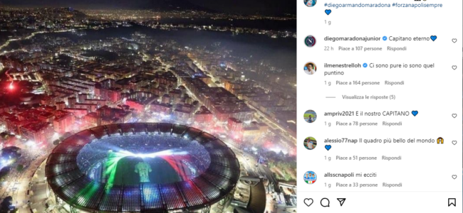 Di Lorenzo, immagine pazzesca del Maradona: "Il nostro stadio"