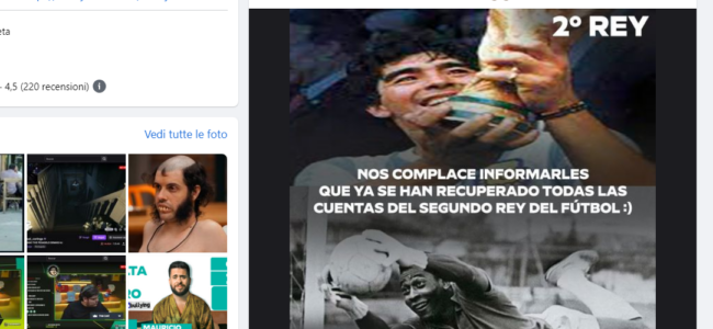 Hacker nel profilo Facebook di Maradona - FOTO