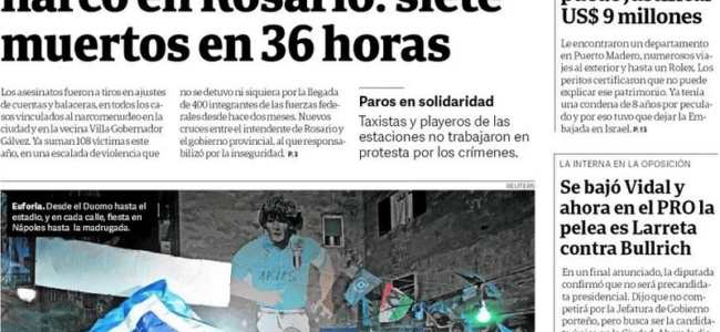 el clarin prima pagina napoli scudetto