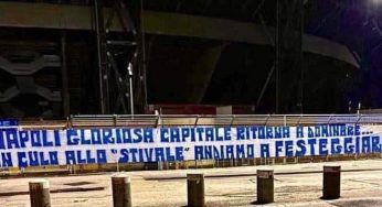 “Napoli gloriosa capitale ritorna a dominare” il nuovo striscione – FOTO