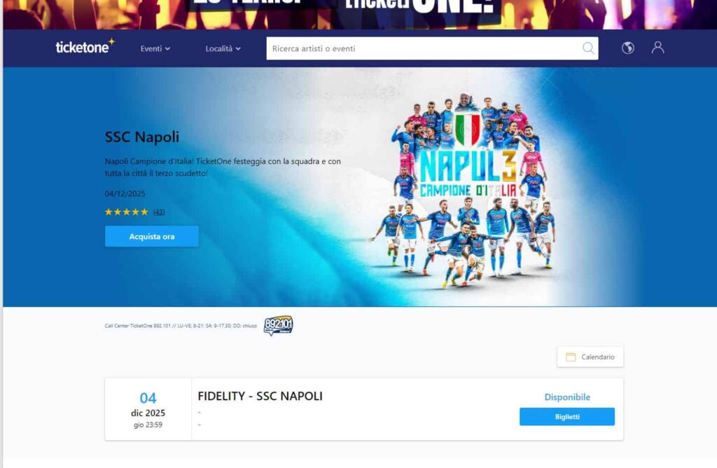 Napoli-Sampdoria: biglietti in vendita, ma è tutto bloccato!