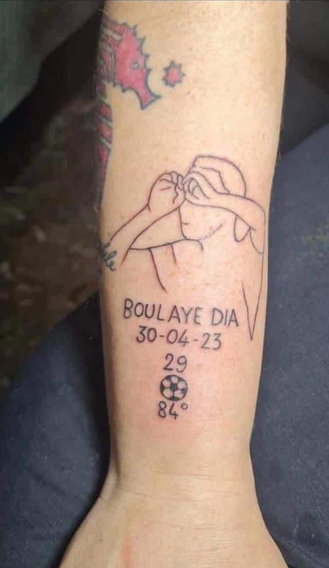 Salernitana, tatuaggio celebra gol di Dia 