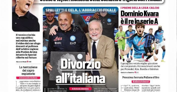 CORRIERE - "Spalletti-De Laurentiis: Divorzio all'italiana"