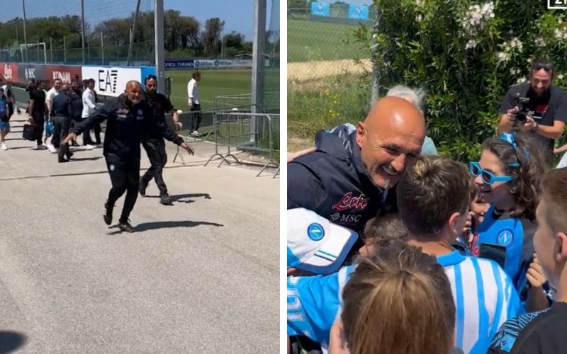 spalletti abbraccio bambini tifosi napoli