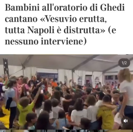 Razzismo contro Napoli: bambini cantano 'Vesuvio erutta' all'oratorio di Ghedi - VIDEO