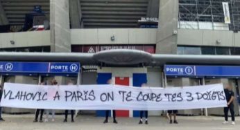 Tifosi del PSG Minacciano Vlahovic, Striscione Shock: “Ti tagliamo le tre dita”